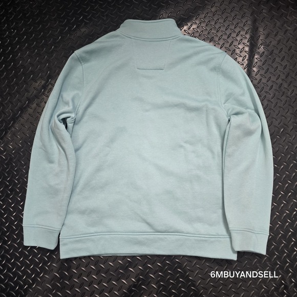 Nautica Mens XL Quarter Zip Fleece Pullover Light Blue Mint Casual - Picture 3 of 10